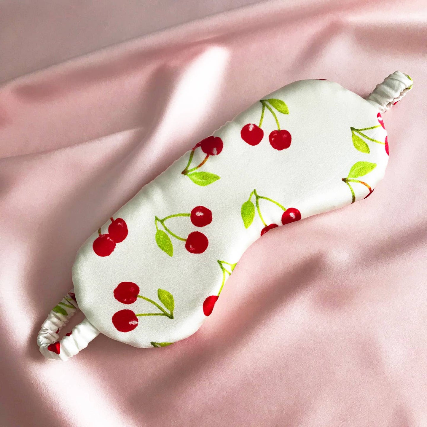 Cherry Print Silk Eye Mask