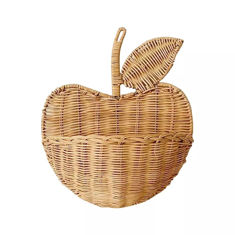 Rattan Apple Wall Storage Pocket