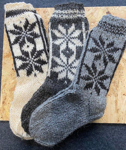 Long Snowflake Wool Socks