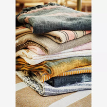 Load image into Gallery viewer, Coral &amp; Taupe Woven Cotton Throw
