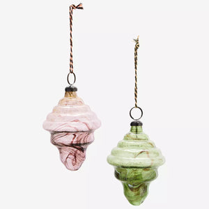 Marbled Glass Christmas Baubles