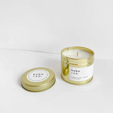 Load image into Gallery viewer, Christmas Frankincense &amp; Myrrh Gold Large Candle Tin
