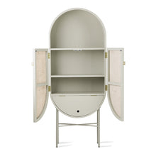 Load image into Gallery viewer, Grey Green Oval Cane Webbing Cabinet
