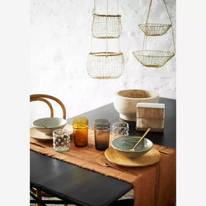 Angled Brass Hanging Wire Storage Baskets