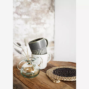 Stoneware Ceramic Mug with Grooves