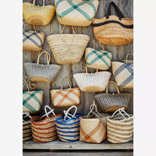 Load image into Gallery viewer, Medium Check Woven Seagrass Bag
