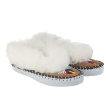 Load image into Gallery viewer, childrens kids embroidered sheepskin slippers polish wool handmade moccasins  
