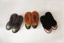Load image into Gallery viewer, Childrens Embroidered Sheepskin Slippers
