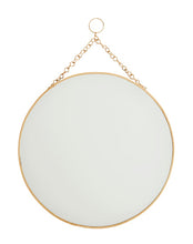 Load image into Gallery viewer, Hanging Round Brass Mirror 30cm
