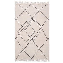 Load image into Gallery viewer, Handwoven Cotton Rug with Tufted Contrast Lines
