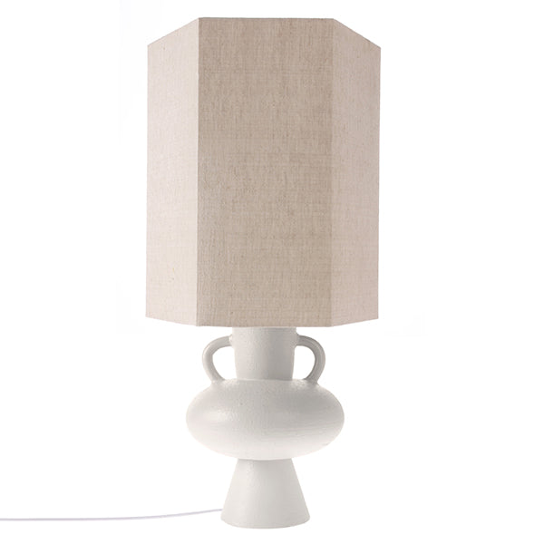 White Table Lamp Base with Handles